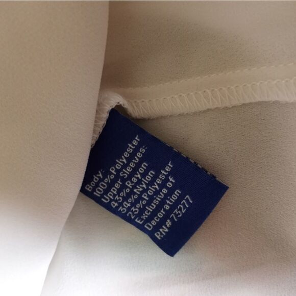 NWT APT.9 M White Bell Longsleeves V-neck Lace Women's Top Blouse - Picture 5 of 11